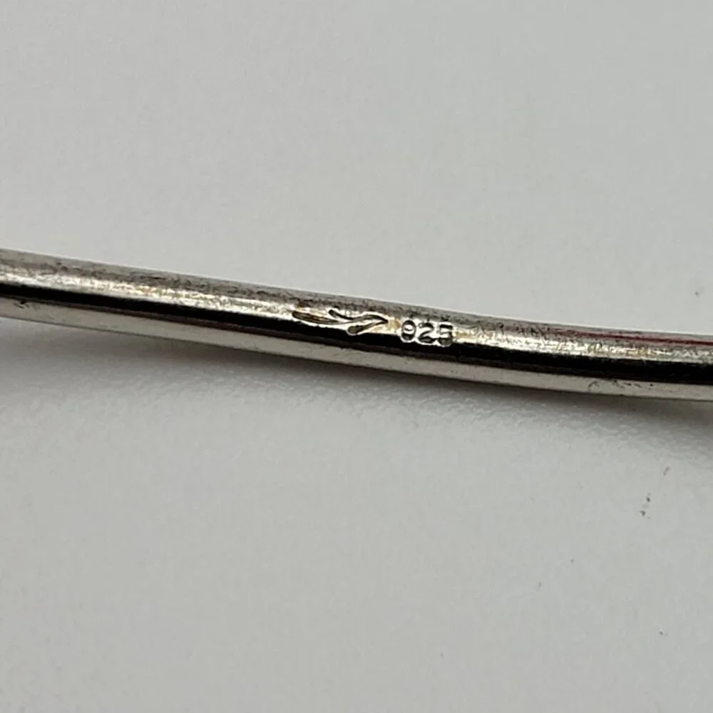 Vintage 925 Sterling Silver Wave Wire Bangle Bracelet 8